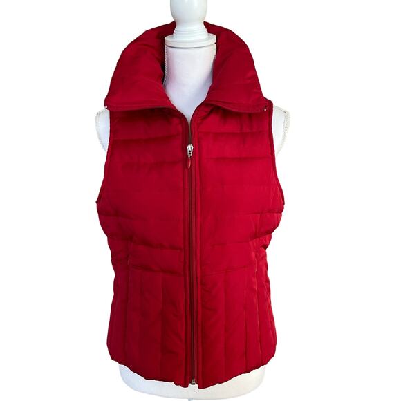 Kenneth Cole Reaction Jackets & Blazers - Kenneth Cole Reaction Puffer Vest Size M Red Down Feathers Zip Pockets Collar